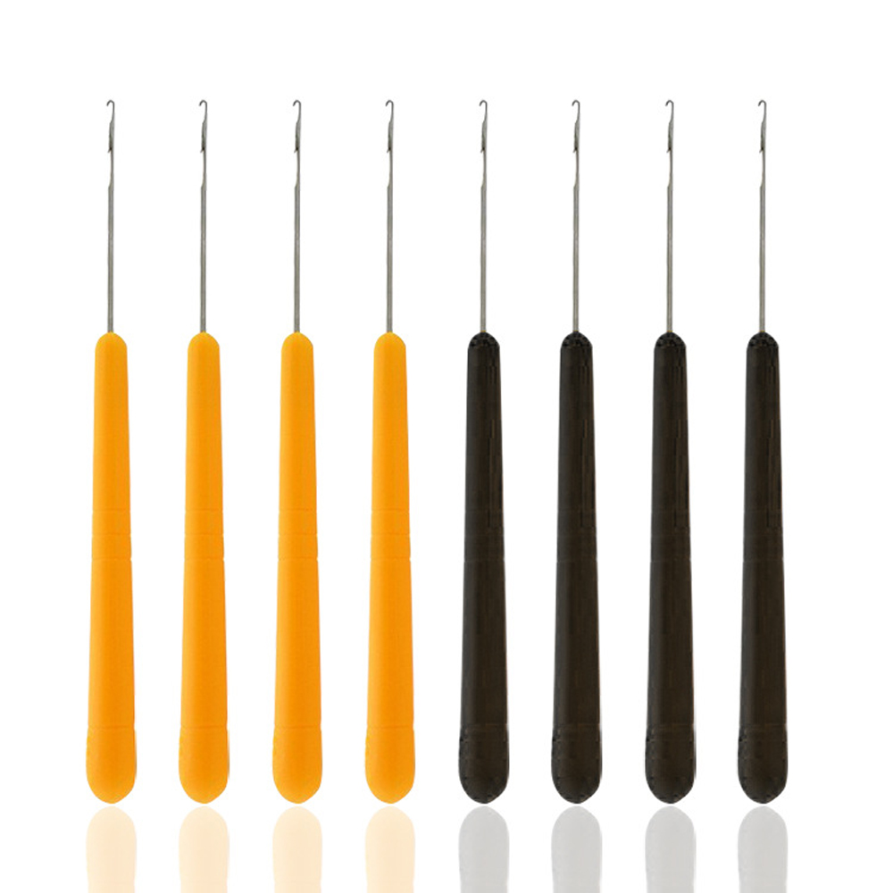 Plastic Handle Hook Pulling Needle Hair Extensions Tool Silicone Micro Beads Crochet For Hair Extensions Making Wig Black Yellow