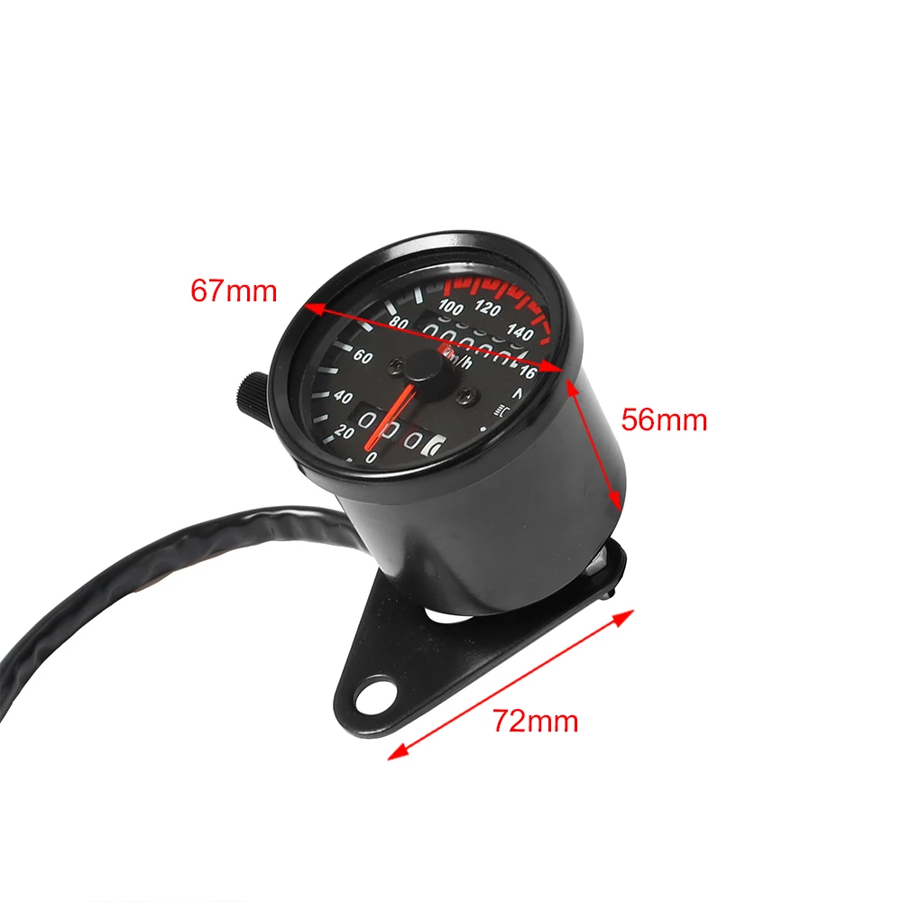 Motorcycl 12V Dual Speed Meter with LED Indicator Universal Motorcycle Speedometer Odometer