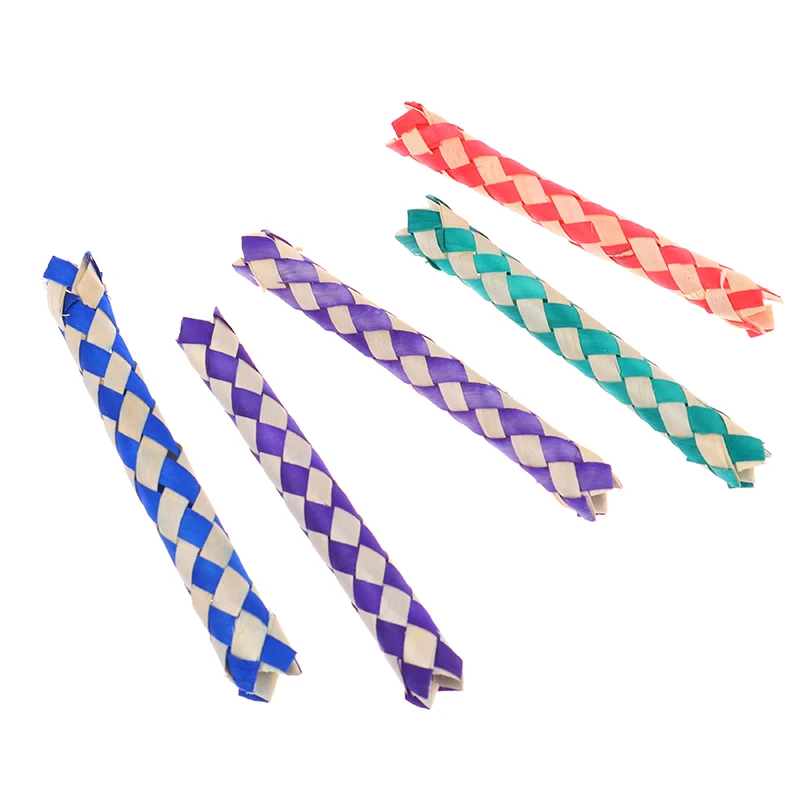 5pcs Creativity Funny DIY Finger Traps Classic Natural Chinese Bamboo Fingers Trap Replacement Tube Toys For Children