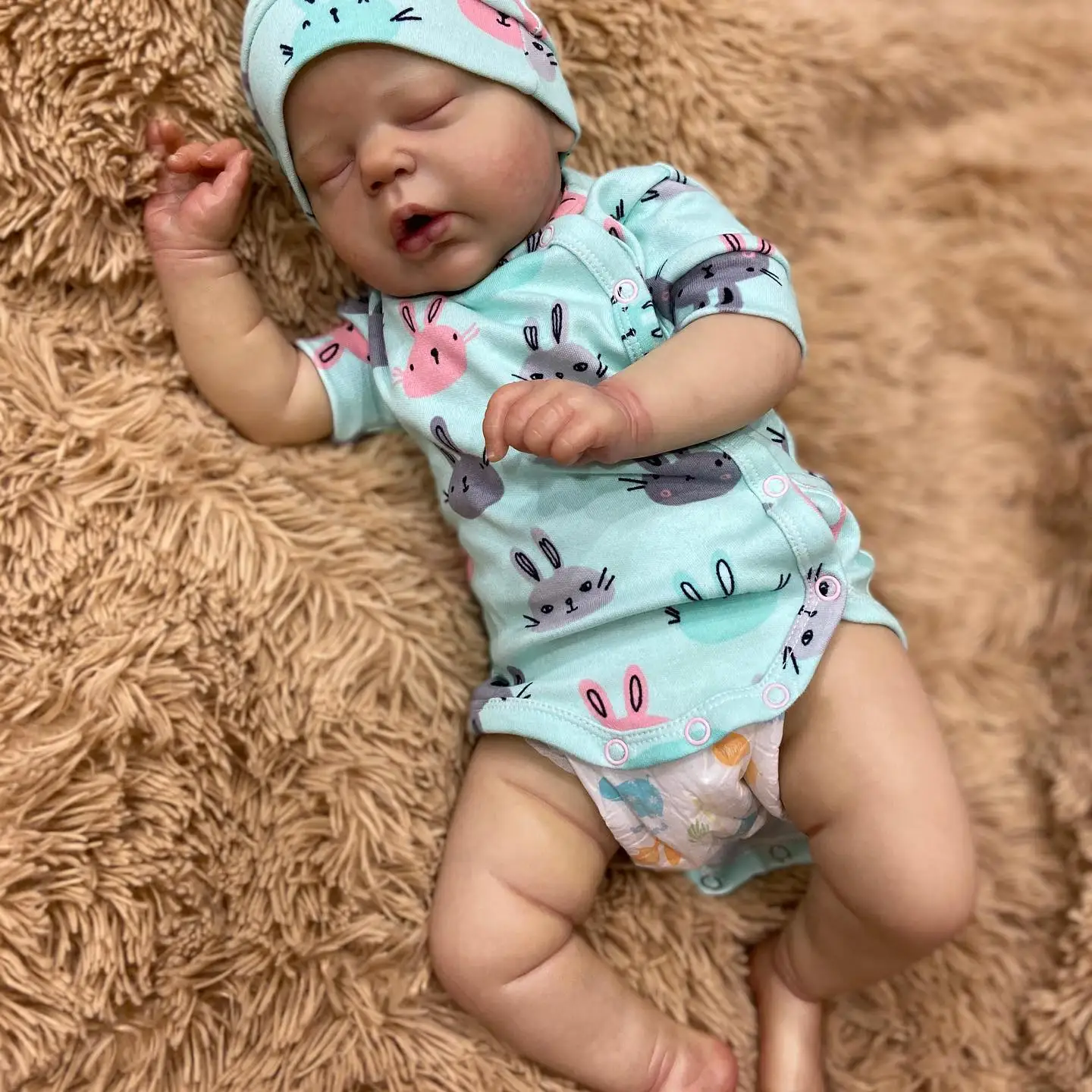 NPK 22inch NewBaby Size Reborn Alexis Lifelike Soft Touch Cuddly Baby 3D Skin Visibile Veins High Quality Art Dol