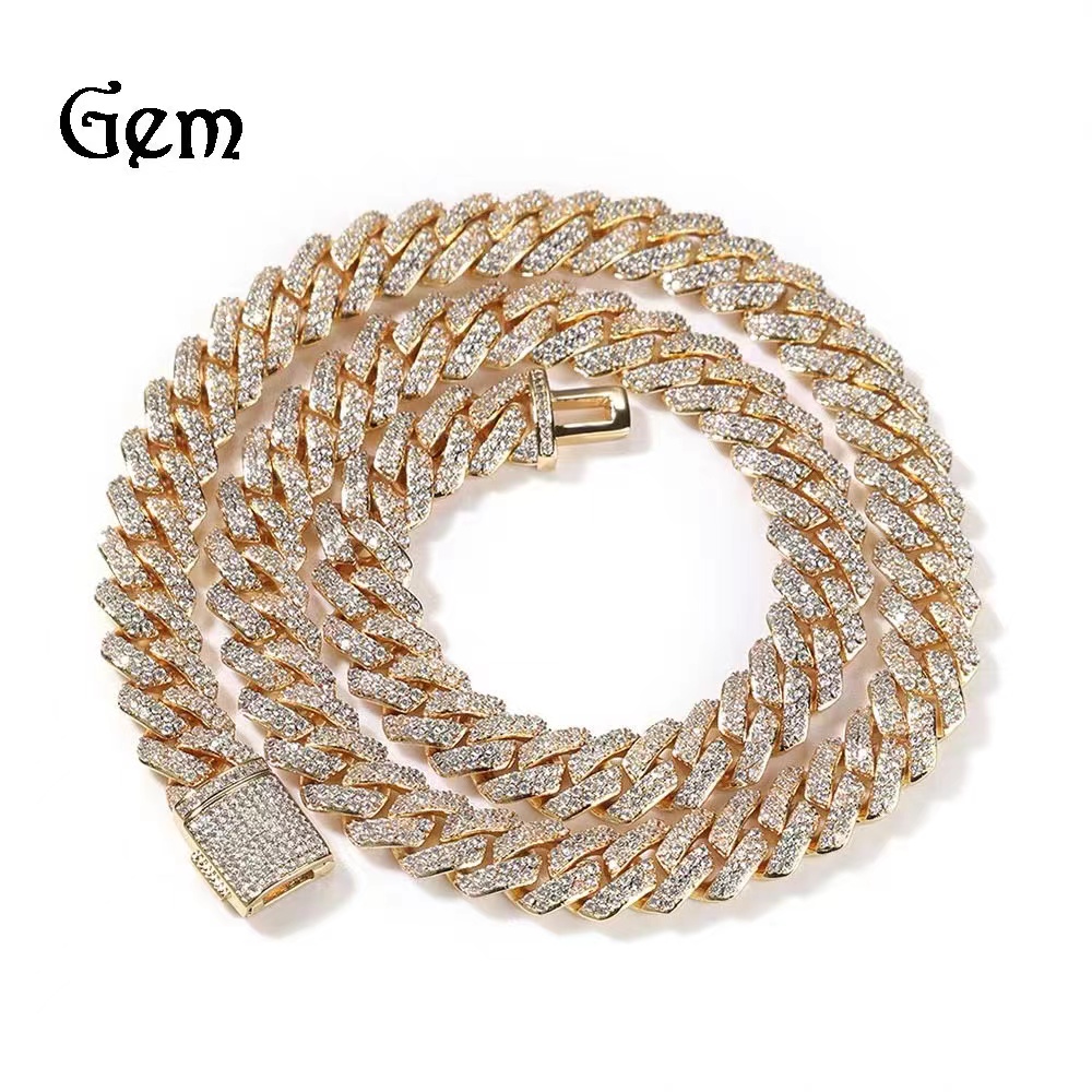 bracelet necklace mossanite AM Jewelry 8MM 10mm 12mm Vvs D Color Diamond Necklace Bracelet GRA Certificate 925 Silver Iced Out Cuban Link Chain