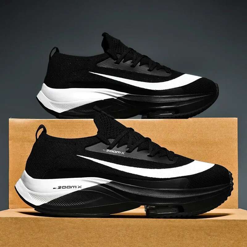 Running Woman Trainer Race Breathable Couple Unisex Sneakers Lace Up Round Toe Cushioning Shoes for Men