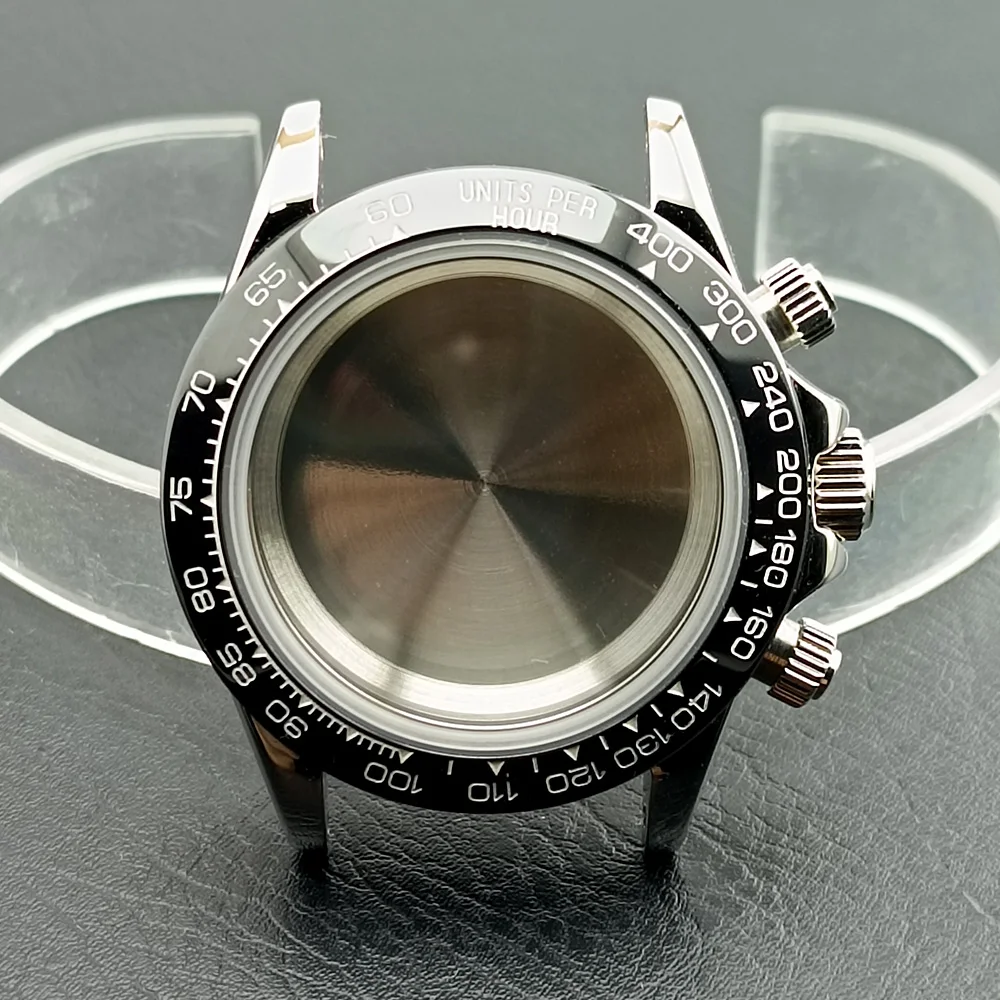 39.3mm Men's watches metal case FIT VK63 movement case watch accessories watch parts Fits 20mm strap Watch Box