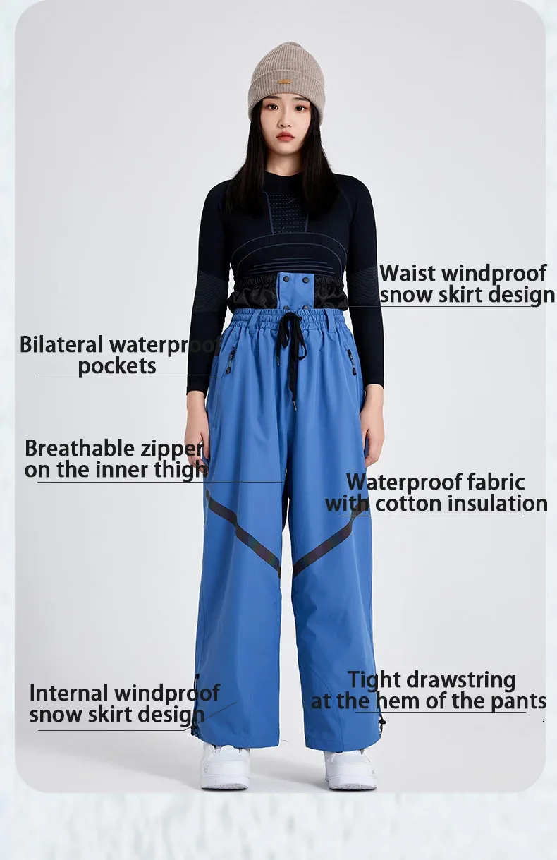 Skiing Snowboarding Trousers New 2025 Ski Waterproof Windproof Women Men's Warm Snow Pants Winter Outdoor Cold Resistant
