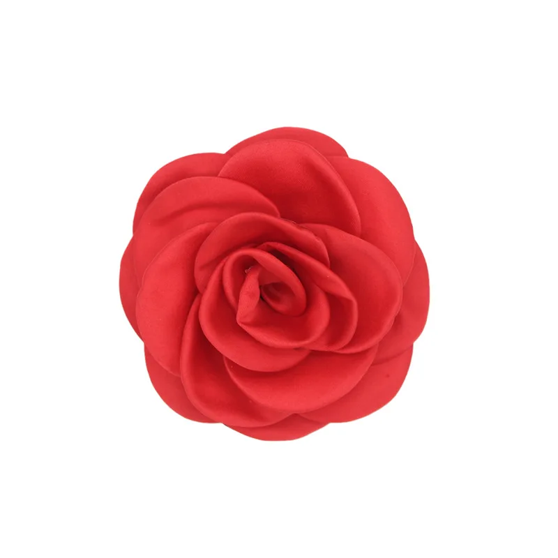 Korean Fabric Flower Brooches for Women Handmade Camellia Corsage Lapel Pins Cardigan Accessories Wedding Party Jewelry