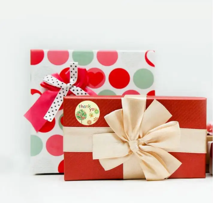 50-500pcs 8 styles of flowers, thank you stickers, gift sealing stickers