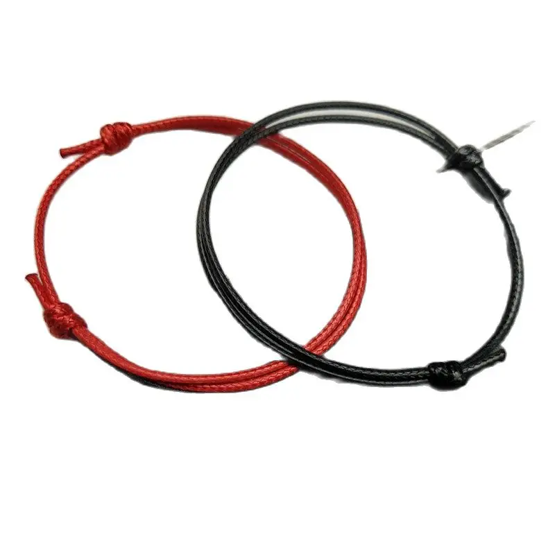 10 PCS/lots Rope Bracelet Black Red White Brown Color Wax Adjustable Lucky Bracelet Wholesale Hand Mix Color Jewelry for Men