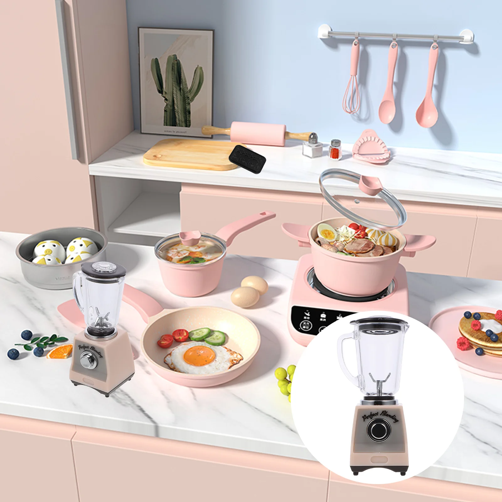 1:12 MINI Dollhouse Food Blender Miniature Juicer Play Kitchen Accessories Toy Kids House 2.2x5.5cm Appliances Plastic Child