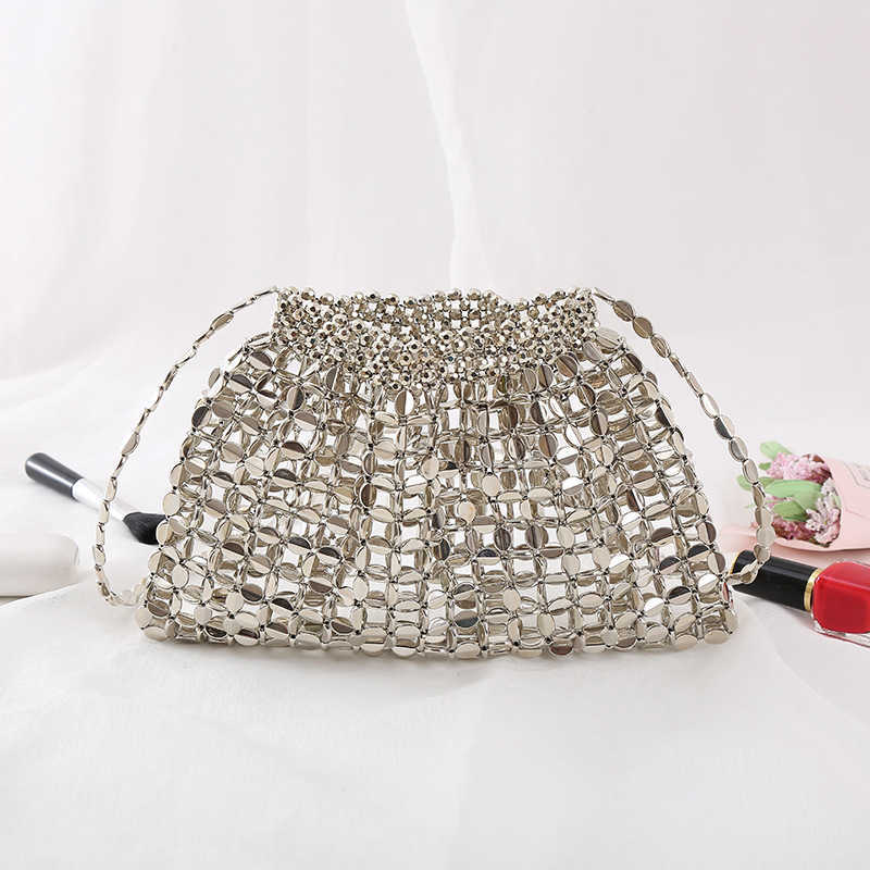 Handmade Beaded Finished Pearl Bag Ins Versatile Internet Celebrity Handbag Woven Diy Diagonal Cross Women s Mobile Phone 240403