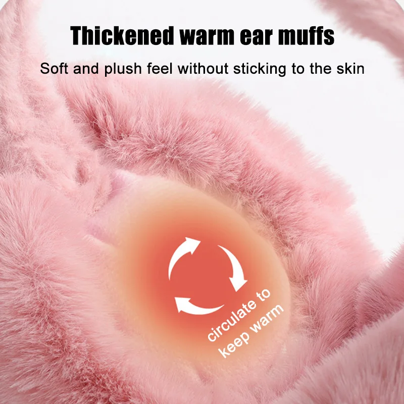 Windproof Earmuffs Women'S Ear Warm Protector Thicken Plush Winter Warm Fleece Earmuff Outdoor Ski Ear Warmer Soft Ear Muffs
