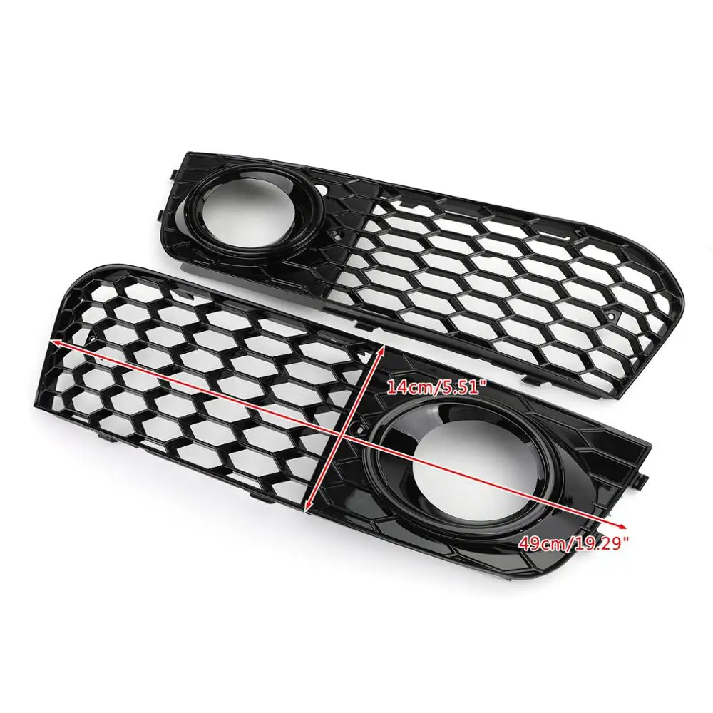 for Audi B8 RS4 2009 2010 2011 2012 Honeycomb Mesh Fog Light Open Vent A4 Grille Intake Cover 8KD807682 8KD807681 Grill Parts