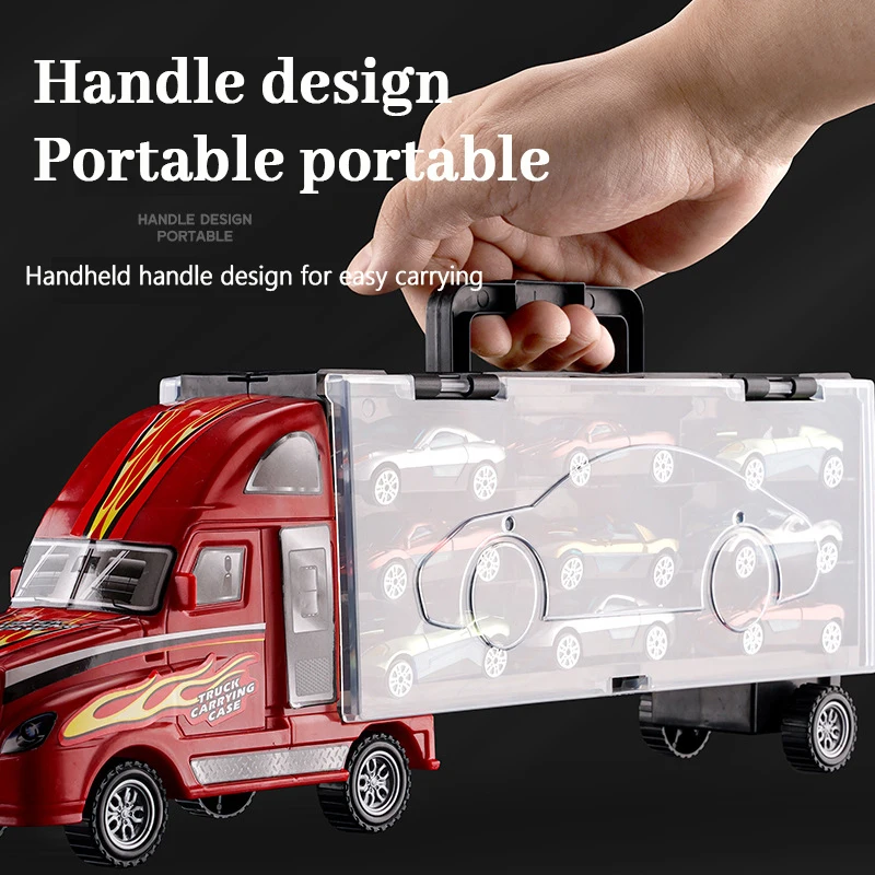 Big Transport Car Container Carrier Big Truck Vehicles Toys With Mini Diecast Cars Model Toys For Children Boys Birthday Gifts