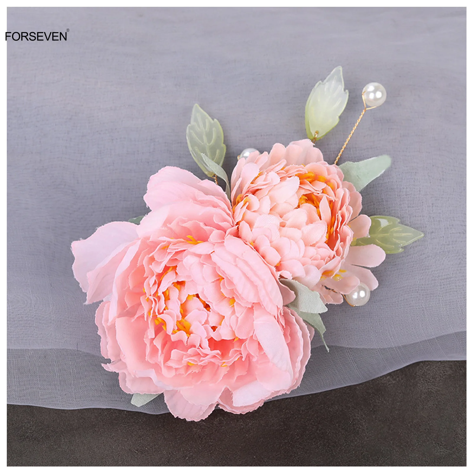 Silk Flower Hairpins Side Clips Ancient Chinese Style Hair Accessories Floral Hairclips Pearl Headpiece for Women Hanfu Dress