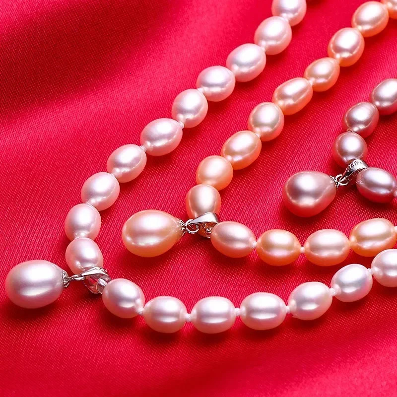 Hengsheng A Natural Freshwater Pearl Jewelry Set Fashion/Elegant Necklace Bracelet Earrings Suitable for Women to Attend Parties/Weddings/Gifts 241031