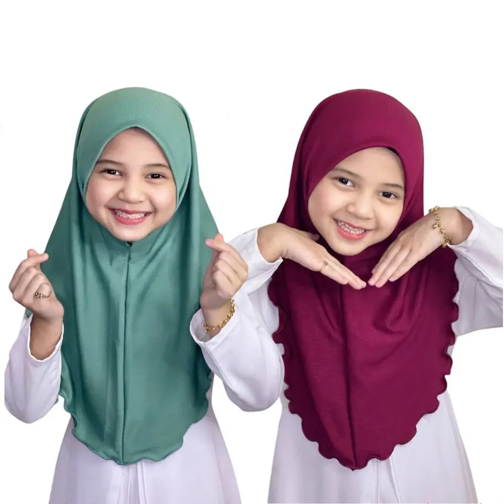 Hijabs for Kids Girl 7 new to 12 years old Muslim Islamic Scarf Shawls Soft Stretch Material Malaysia Girl 2025 Children Hijabs Wholesale