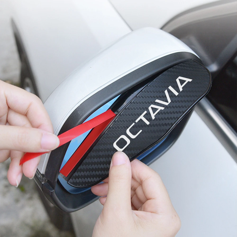 Car Rearview Mirror Eyebrow Rainproof Cover Auto Accessories For Skoda Octavia A5 2 Tour A4 Mk1 Mk2 3 Rs 2006 1Z A7 5ers A5 Vrs
