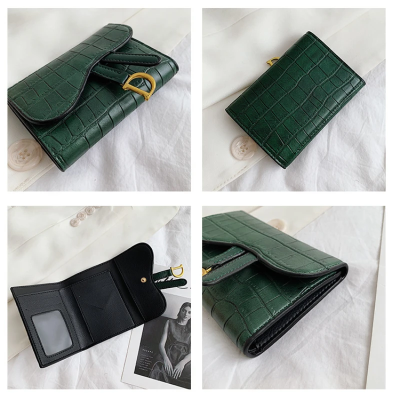 Women's Wallet Short 2024 New Korean Style D Letter Buckle Coins Purses Wallet Card Bag Key Wallet Luxury carteras para mujeres