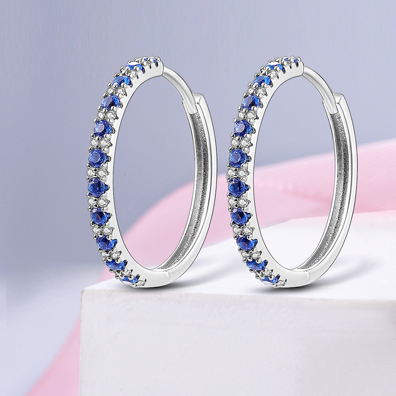 925 Silver Symmetric Hoop Earrings For Woman Exquisite Original Pendientes Jewelry Gift