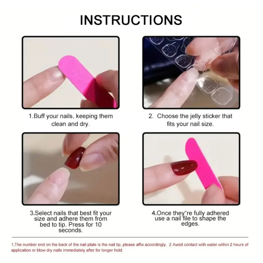 10 handmade short coffin fake nails limited edition red Christmas and Year nails nail n with set 241031