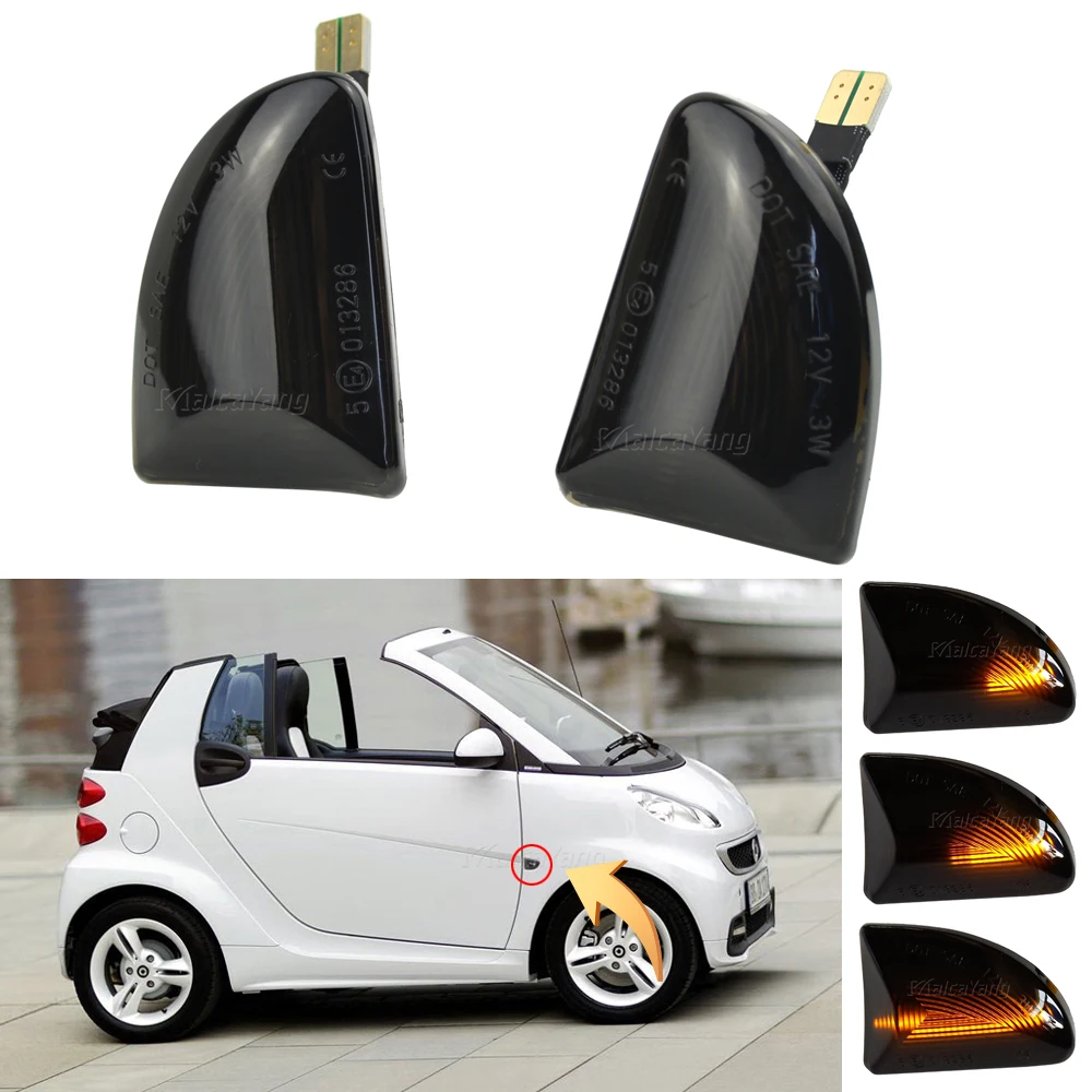 Smoke Clear Lens OEM Fender Side Marker Lamp Turn Signal Light For Smart Fortwo 451 MK1 & MKII 07-15