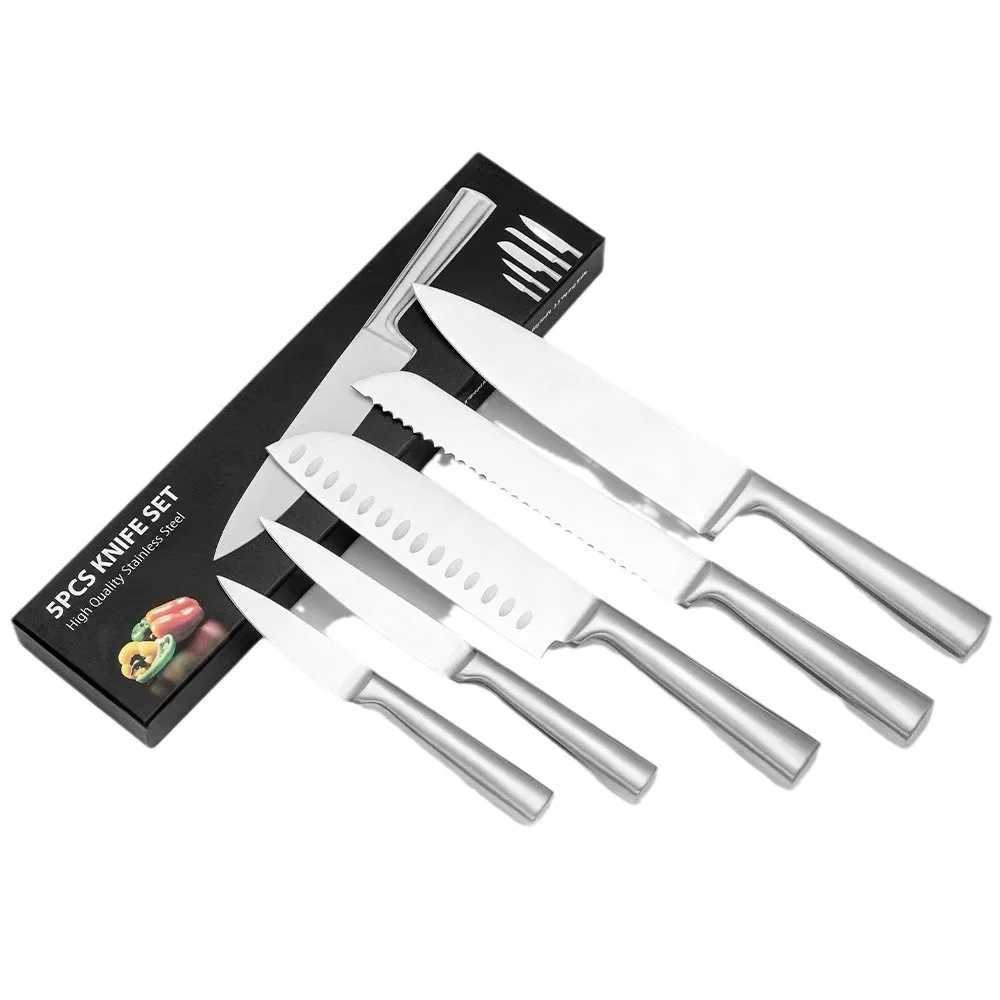 New knife set all steel five piece knife set stainless steel chef knife kitchen knife X241102