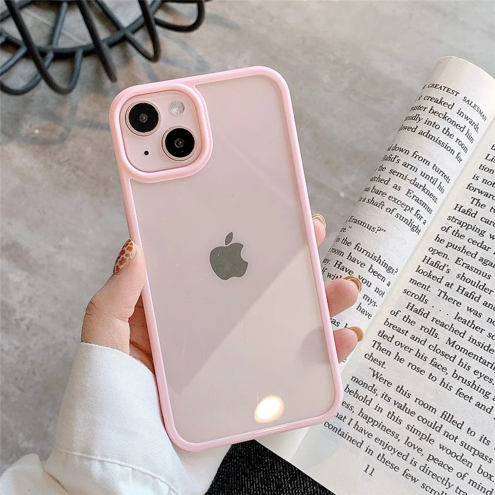 Candy Colored Acrylic Transparent Phone Case For Iphone15 14 13 12 11 Pro Max X XR XSMAX 7 8 Plus SE TPU Case Cover New Products