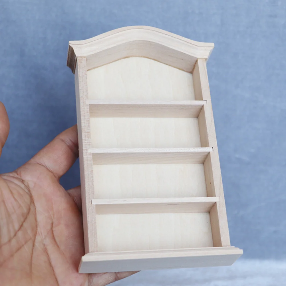 Mini House Storage Shelves Dollhouse Bookcase Bookshelves Miniature Scene Accessory