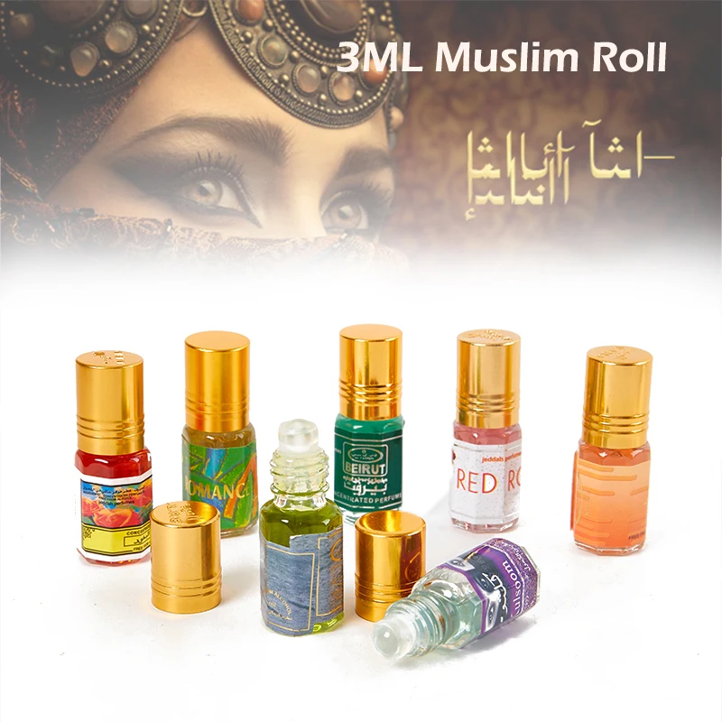 1PC Muslim Roll On Perfume Fragrance Essence Oil Body Scented Long Lasting Fragrance Alcohol Free Natural Floral Essential Oil