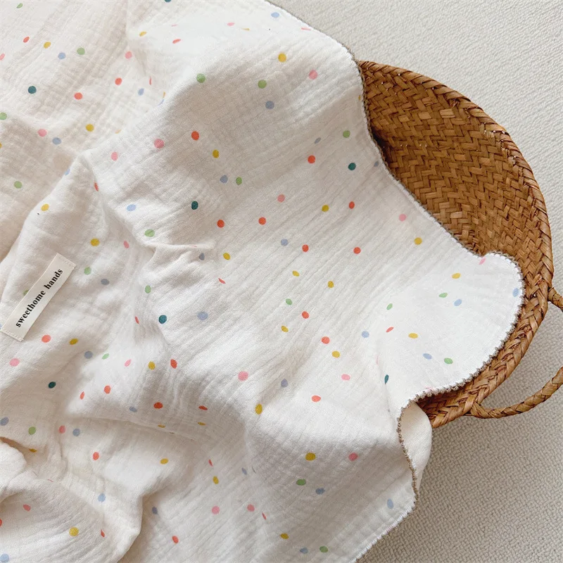 Color Dot Baby Blankets Newborn new Musselin Bluse Pillow Baby 2025 Muslin Blankets Bedding Cover Nap New Born Receiving Swaddle