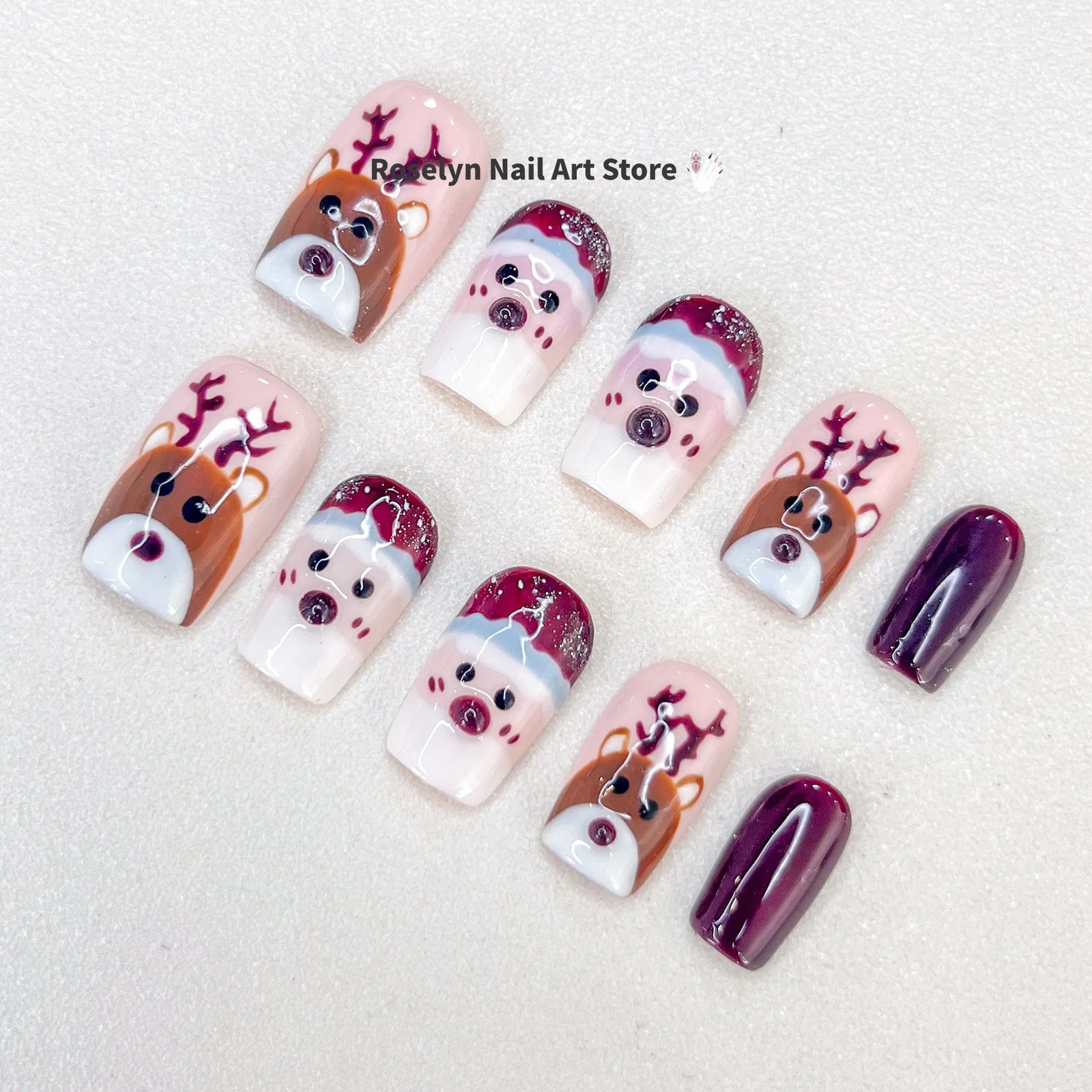 3D handmade fake nail relief refers to Christmas products with fake nails including toolkits 241031
