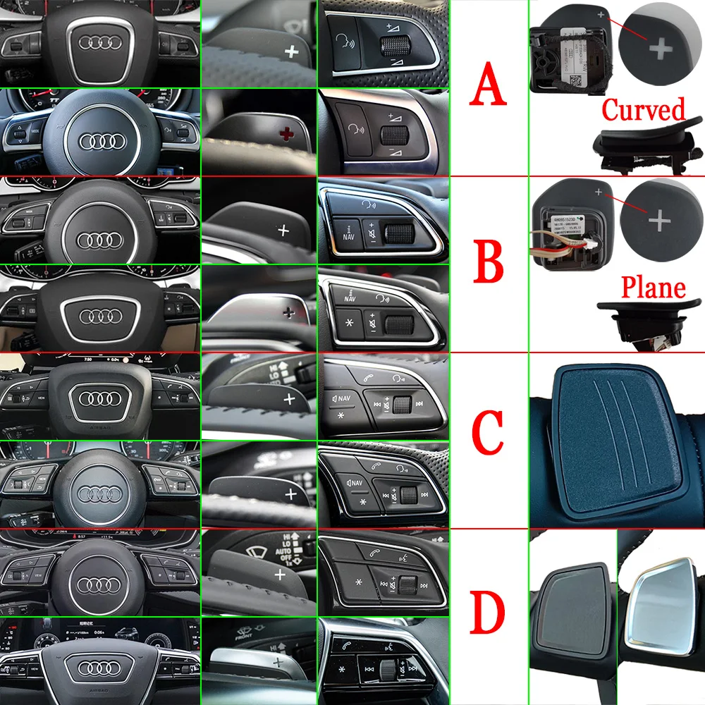 Shift Paddles For Audi Sline Quattro RS Q3 Q5 Q7 S3 S5 SQ5 SQ7 R8 A3 A4 A5 A6 A7 S4 TT TTS Car Steering Wheel Extend DSG Sticker