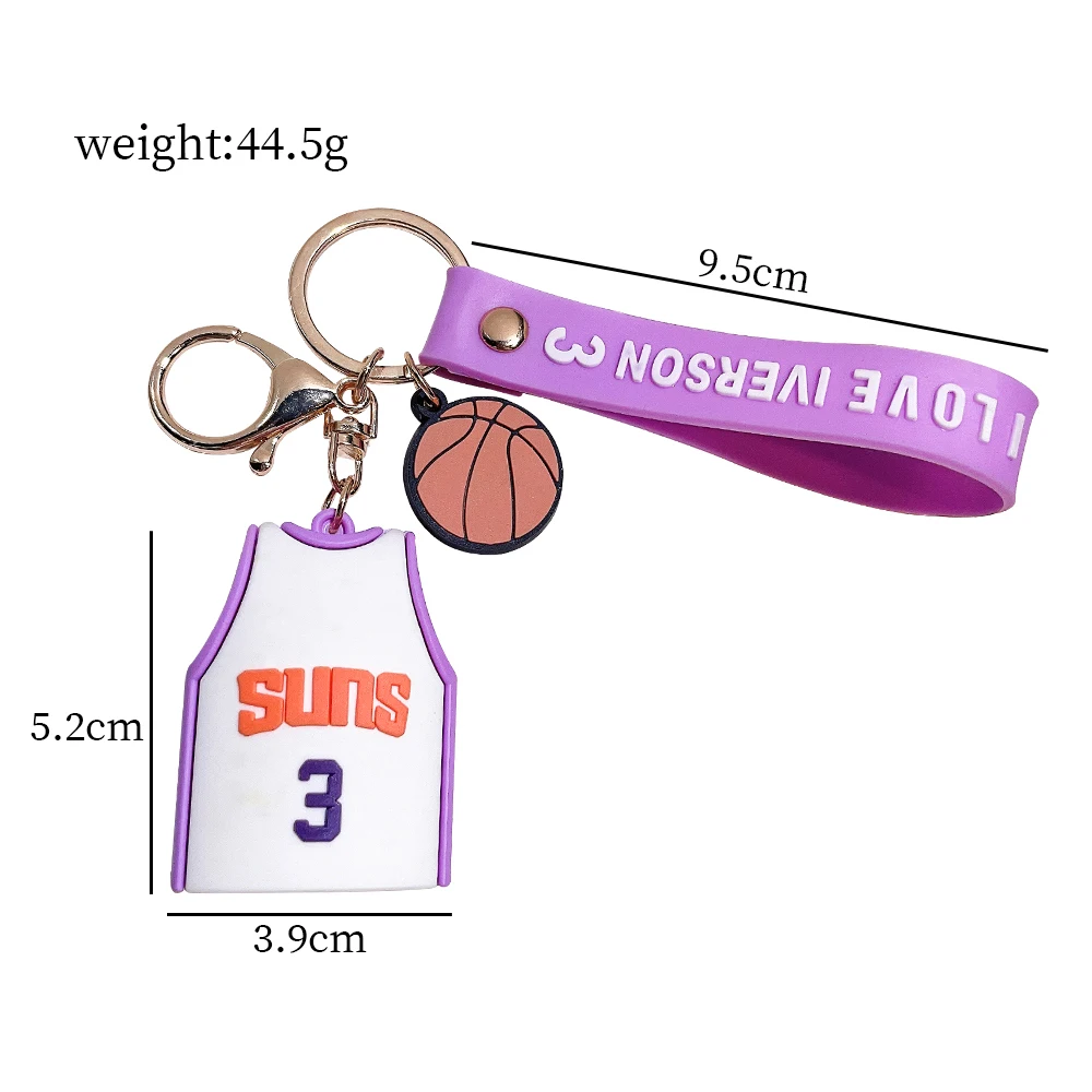 Basketball Memorial Keychain Silicone Pendant Keyring Basketball Stars Jerseys Fan Lover Creative Jewelry Accessories Gift