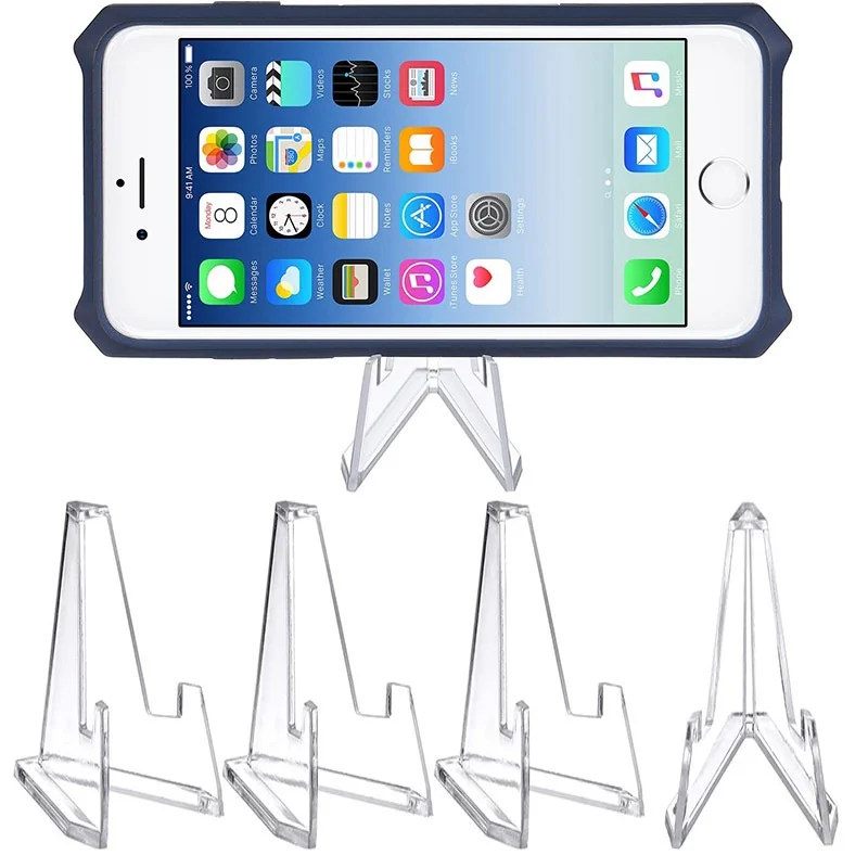 1-10Pcs Mini Acrylic Display Stand Transparent Triangle Commemorative Coin Photo iDol Card Holder Clear Display Rack Holders
