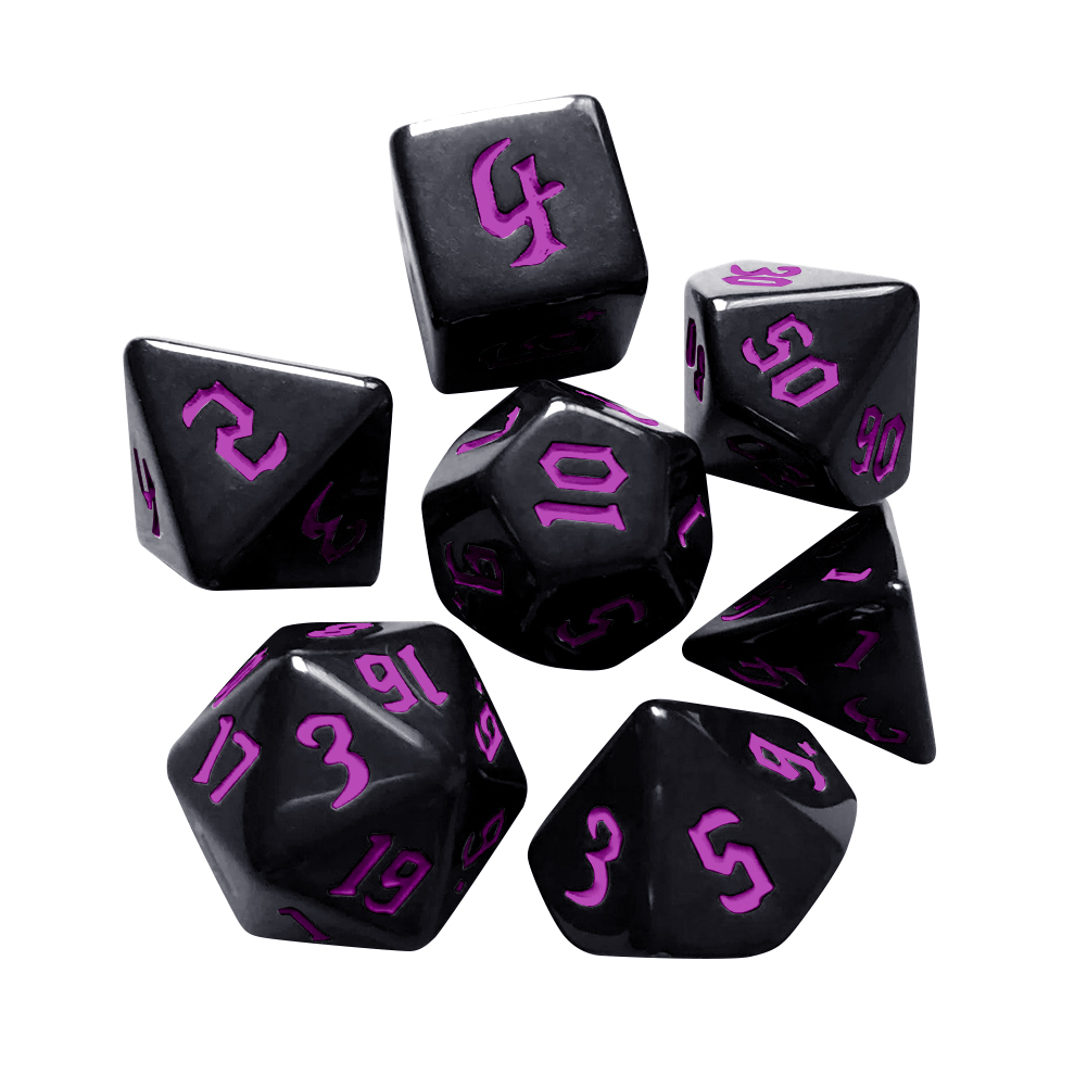 7pcs/Set Multi-Sided Digital Dice Set Opaque for Tabletop Role-Playing Game DND Card/Board/Math Game Playing Props