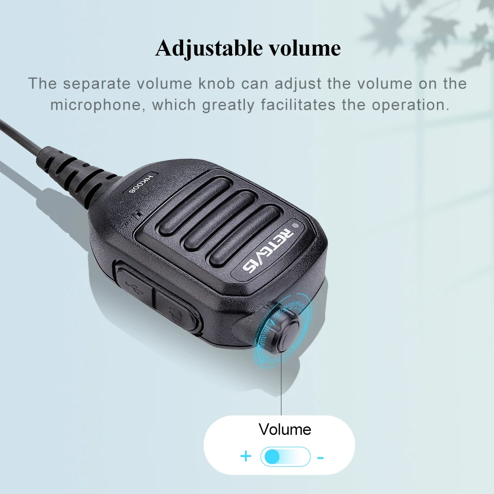 2Pin Rechargeable Microphone Mic Speaker Volume PTT Tangent For Baofeng UV 5R Quansheng UV K5 RT3S H777 for TYT
