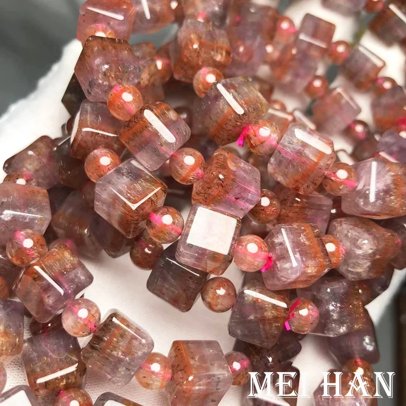 Miehan Top Natural Genuine Rare Auralite 23 Quartz Square Beads Bracelet For Jewelry Making