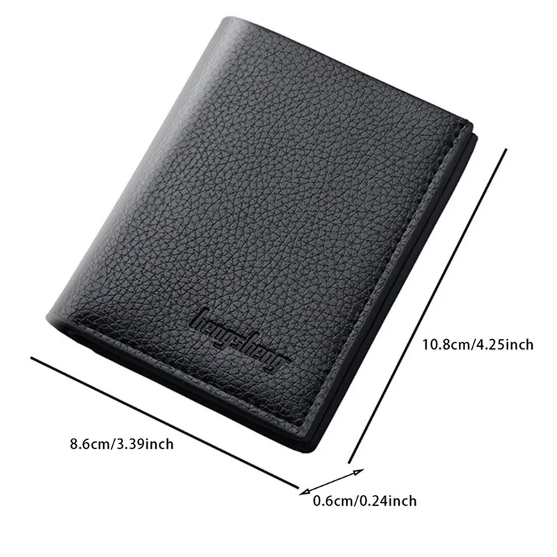 2023 New Soft Men Wallet Solid Color Pu Leather Mini Coin Purse Driver's License Card Holder