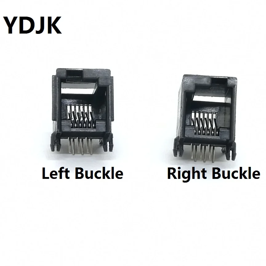 1 2PCS/LOT RJ11 RJ12 6P6C Left Buckle/Right Buckle Crystal Socket Telephone Jack Female Connector For EV3 NXT