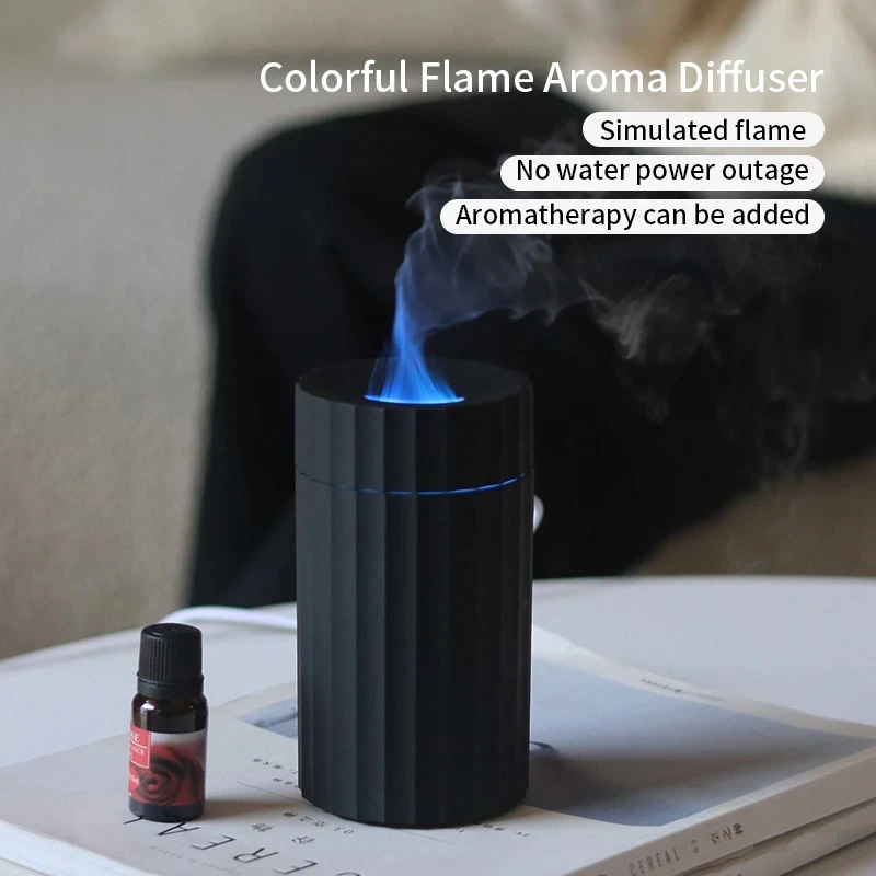Car Essential Oil Diffuser Flame Aroma Diffuser Vehicle Humidifier Auto Air Purifier Home Air Freshener Diffuser Scent Machine