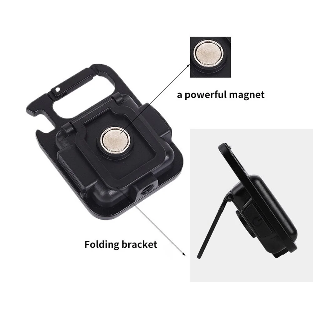 High Bright COB LED Multifunctional Mini Keychain Light Aluminum Alloy Work Light Outdoor PortableUSB Charging Waterproof