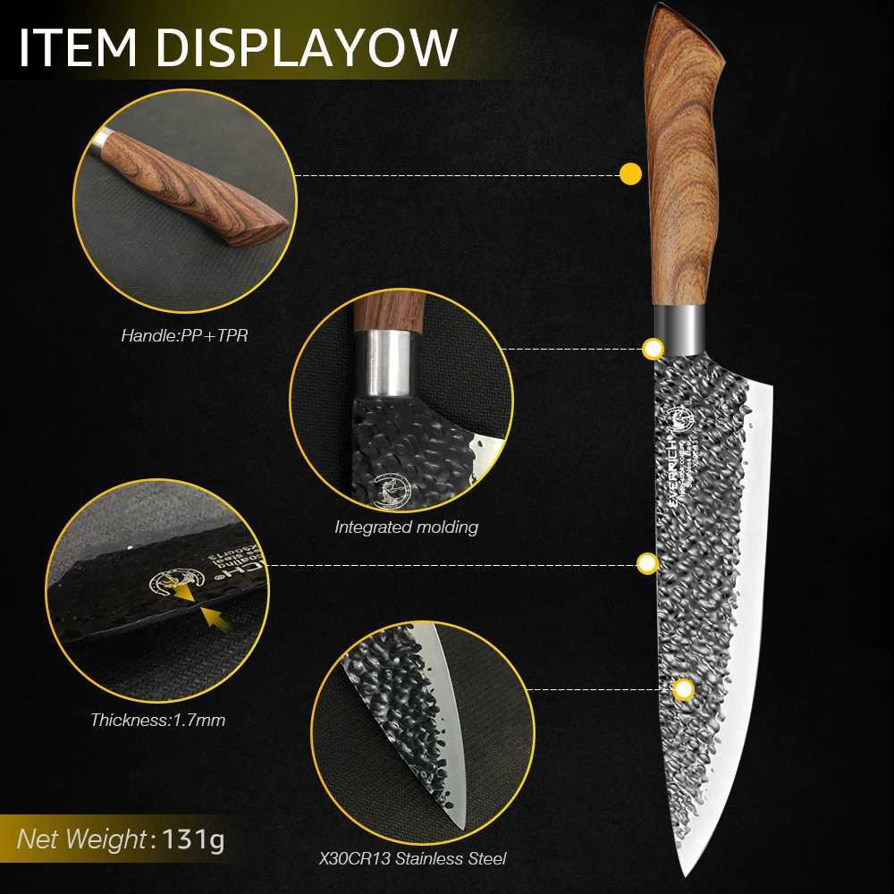 Kitchen Knife Stainless Steel Set Tools Forging Kitchen Knife Scissors Peeling Machine 6-piece Chef Slicer Nakiri Paring Knife Gift Box X241102