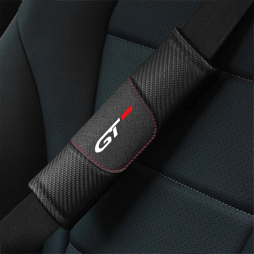 2PCS Car Seat Belt Cover Protector Accessories For Peugeot GT GTline 3008 308 T9 208 508 2008 Rifter 5008 207 206 408 108 4008