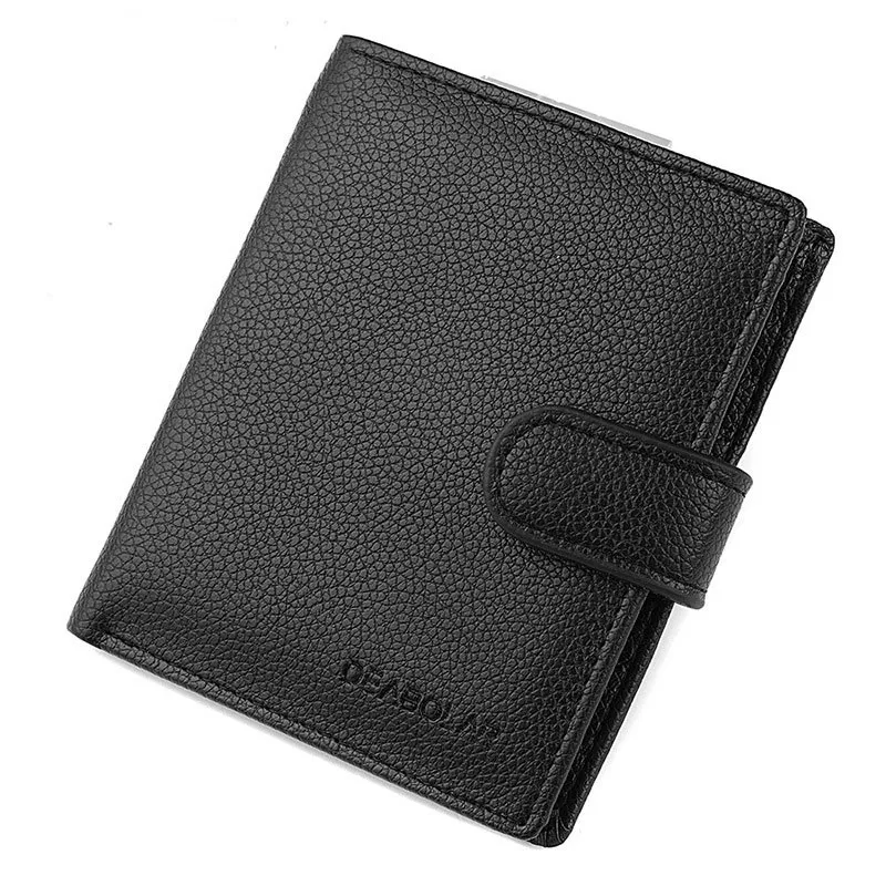 Hasp Wallet Men Clip Short Wallet Men 2022 Brand Coin Wallet Small Clutches Men's Purse Coin Pouch Thin Men Wallet Brown/blackHa