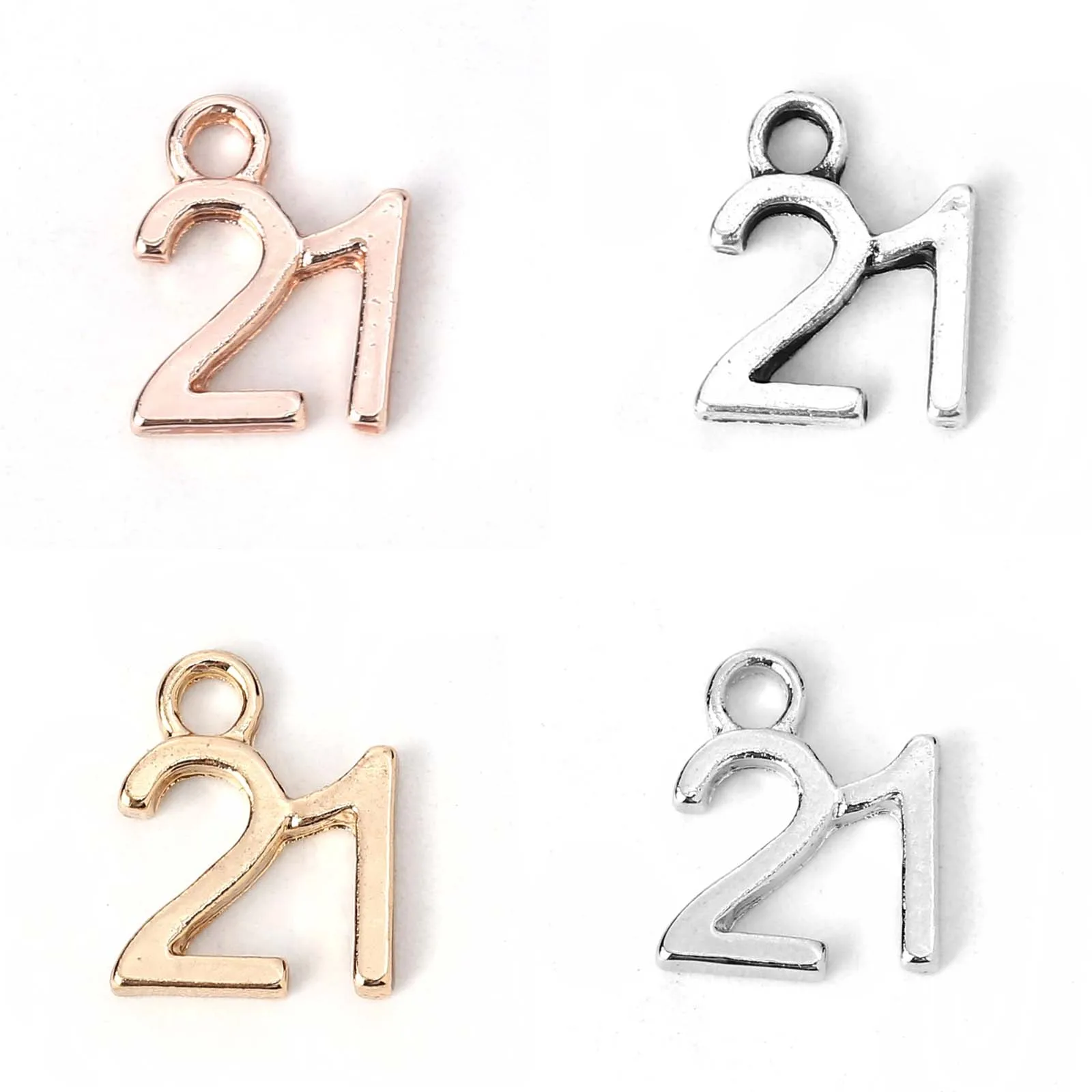 College Jewelry Charms Number Antique Silver Color Message " 16 18 21 40 50 60" Metal Pendants DIY Making Necklace Jewelry Gifts