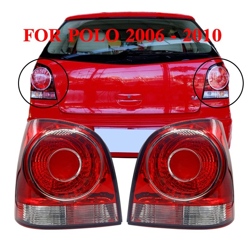 Rear Bumper Tail Light Tail Lamp For Volkswagen VW POLO Hatchback 2006 2007 2008 2009 2010 Withou Bulbs Lamp Housing Light
