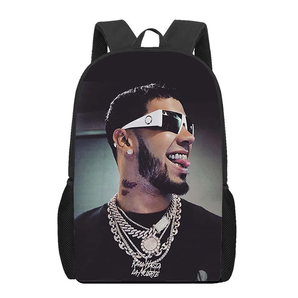 Anuel AA Rapper Hip Hop 3D Print School Bags for Boys Girls Students Backpacks Kids Book Bag Women Men Casual Travel Backpack