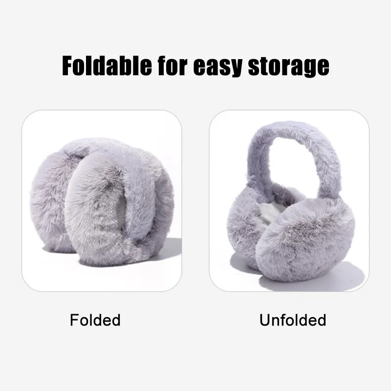 Windproof Earmuffs Women'S Ear Warm Protector Thicken Plush Winter Warm Fleece Earmuff Outdoor Ski Ear Warmer Soft Ear Muffs