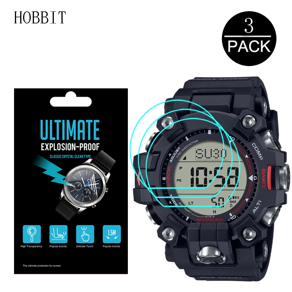 3pcs PET Explosion-proof Watch Film For Casio GW-9500 GW9500 DW-6600PC DW6600 G-B001RG 0.15mm D Clear Screen Protector Not Glass