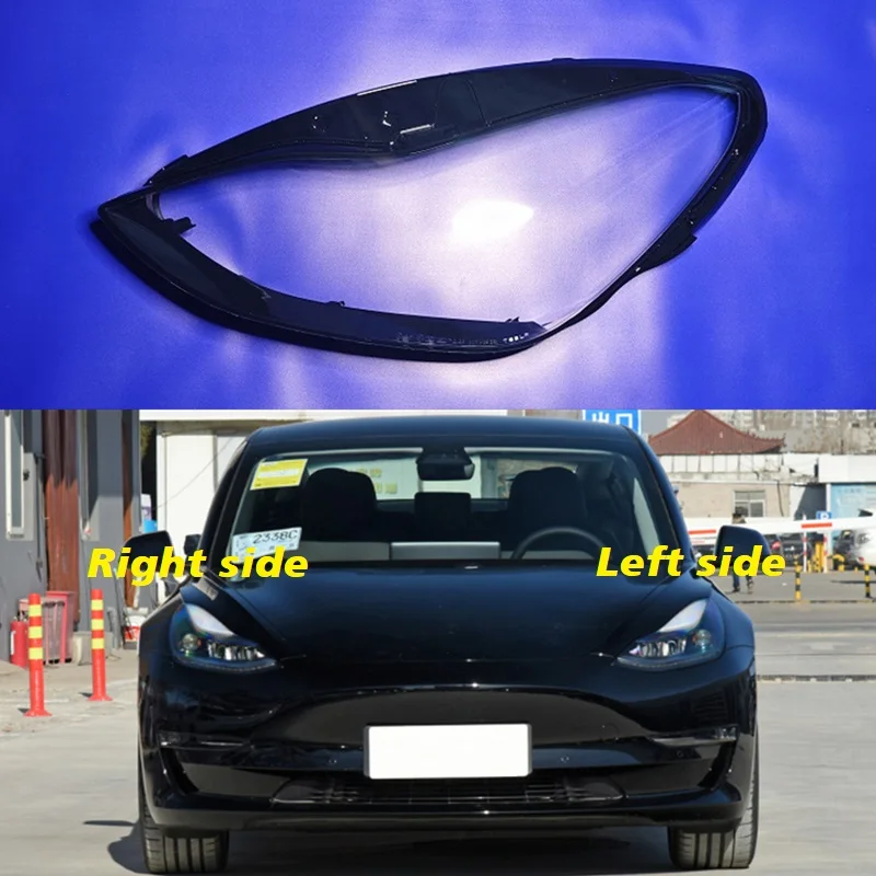 For Tesla Model 3 2019 2020 2021 2022 Car Headlamp Lens Cover Headlights Shell Mask Transparent Lampshade Glass Head Lamp Shade