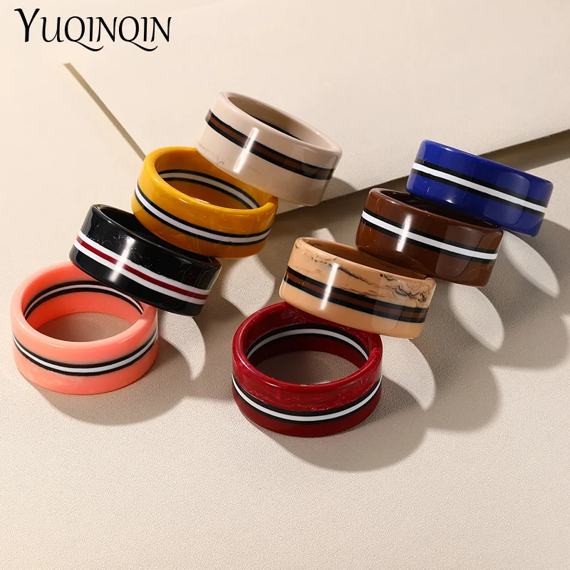 Vintage Geometric Resin Bracelets For Women Elegant Wide Bangles Bracelets Femmes Summer Party Travel Hand Jewelry Stripe Gifts